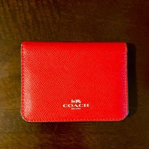 Coach bifold red wallet